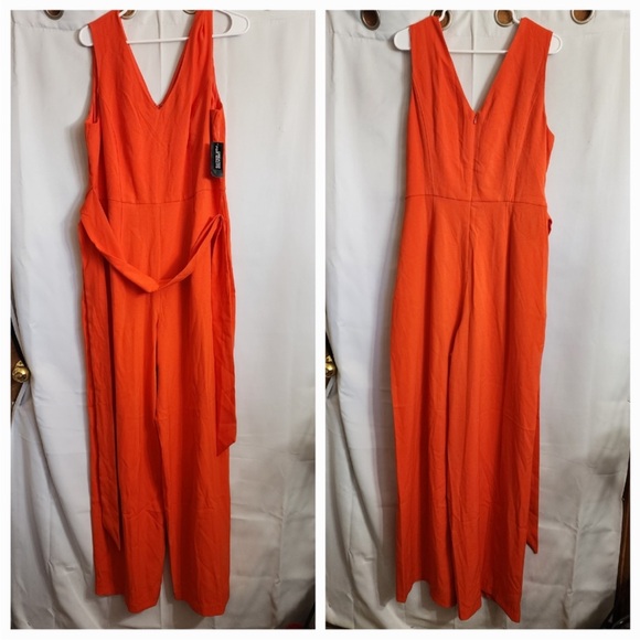 INC 14 Orange Sleeveless Jumpsuit nwt for Macy’s - Picture 2 of 9